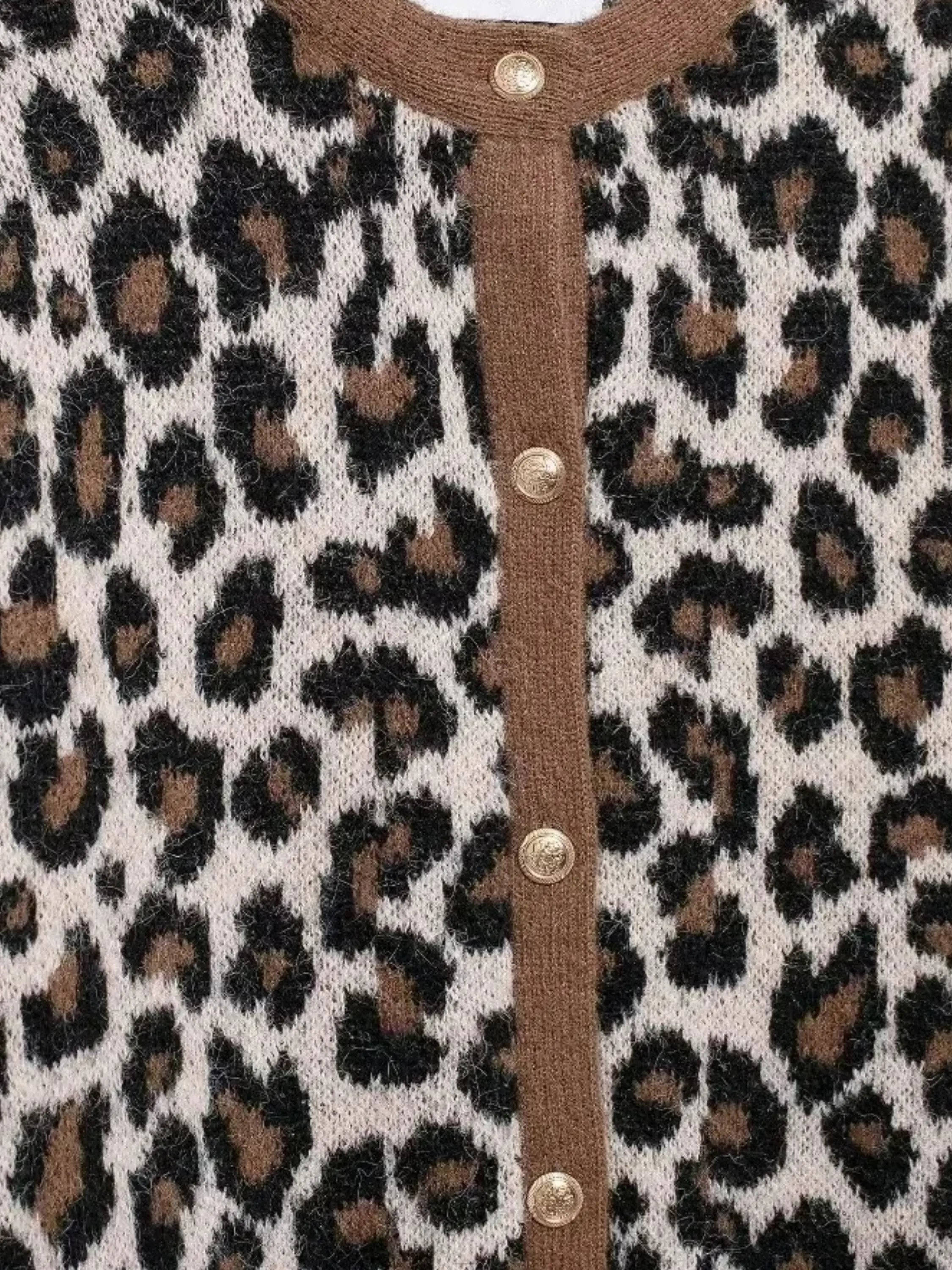 Nicole | Leopard Print Strickjacke
