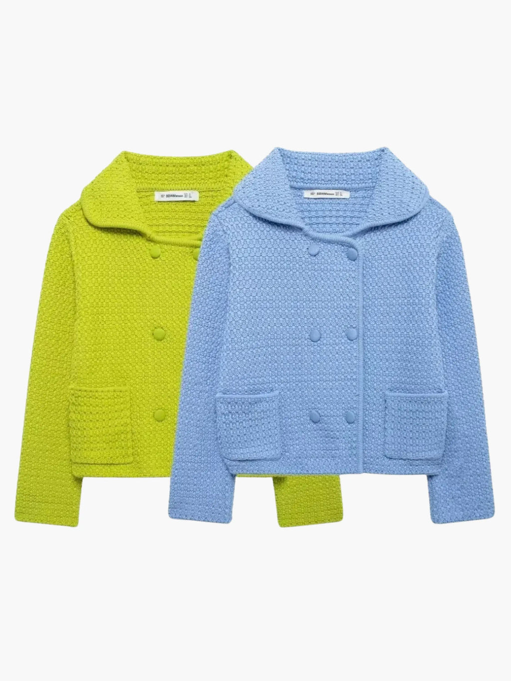 Dietlinde | Texturierte zweireihige Strickjacke