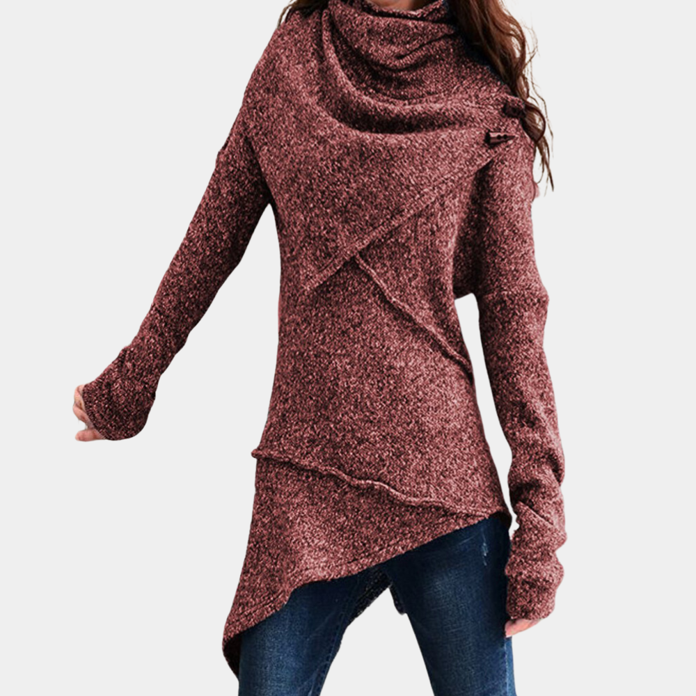 Lola - Stilvolle Asymmetrische Strickpullover für Damen