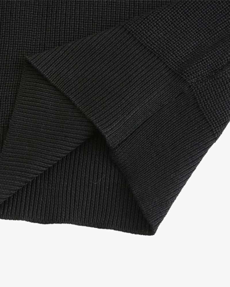 Aaron | Cozy halbem Reißverschluss Herren Gerippt Strickpullover mit Polokragen